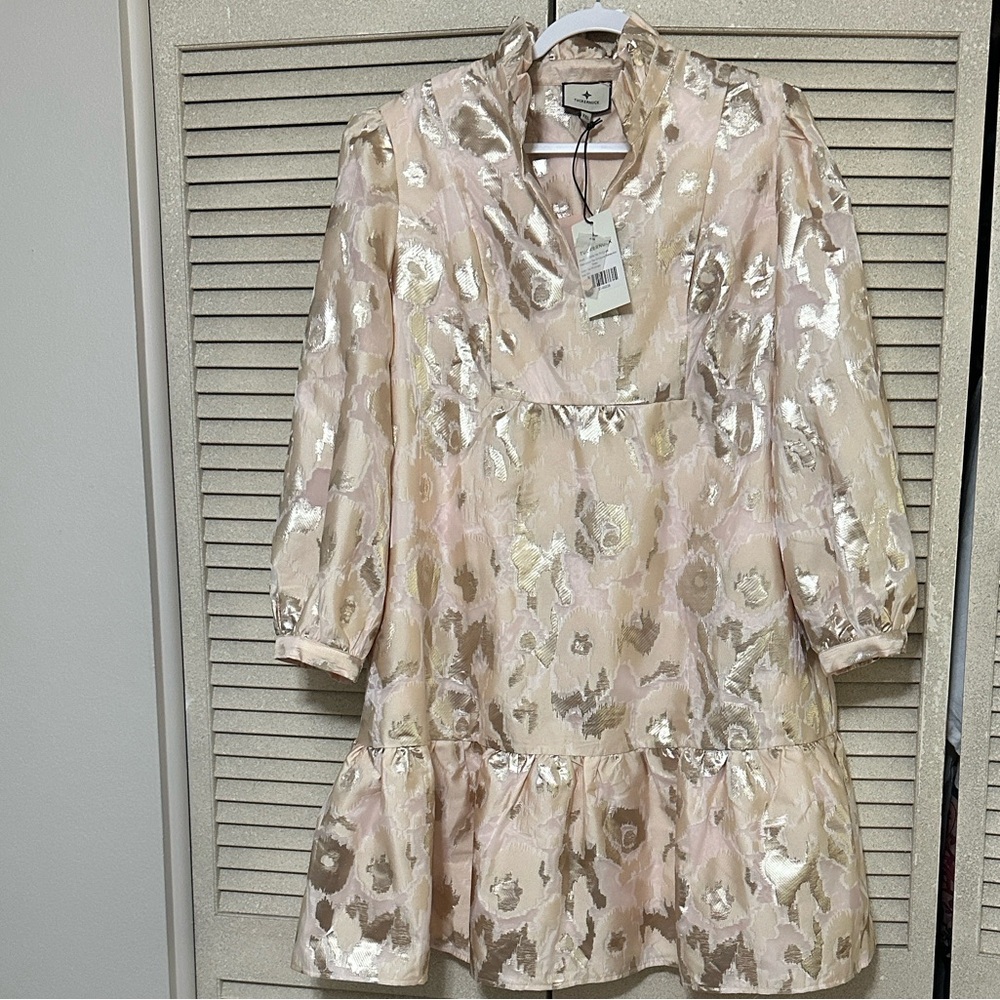 Tuckernuck champagne Fil Coupe Palmerston Dress - Picture 9 of 9